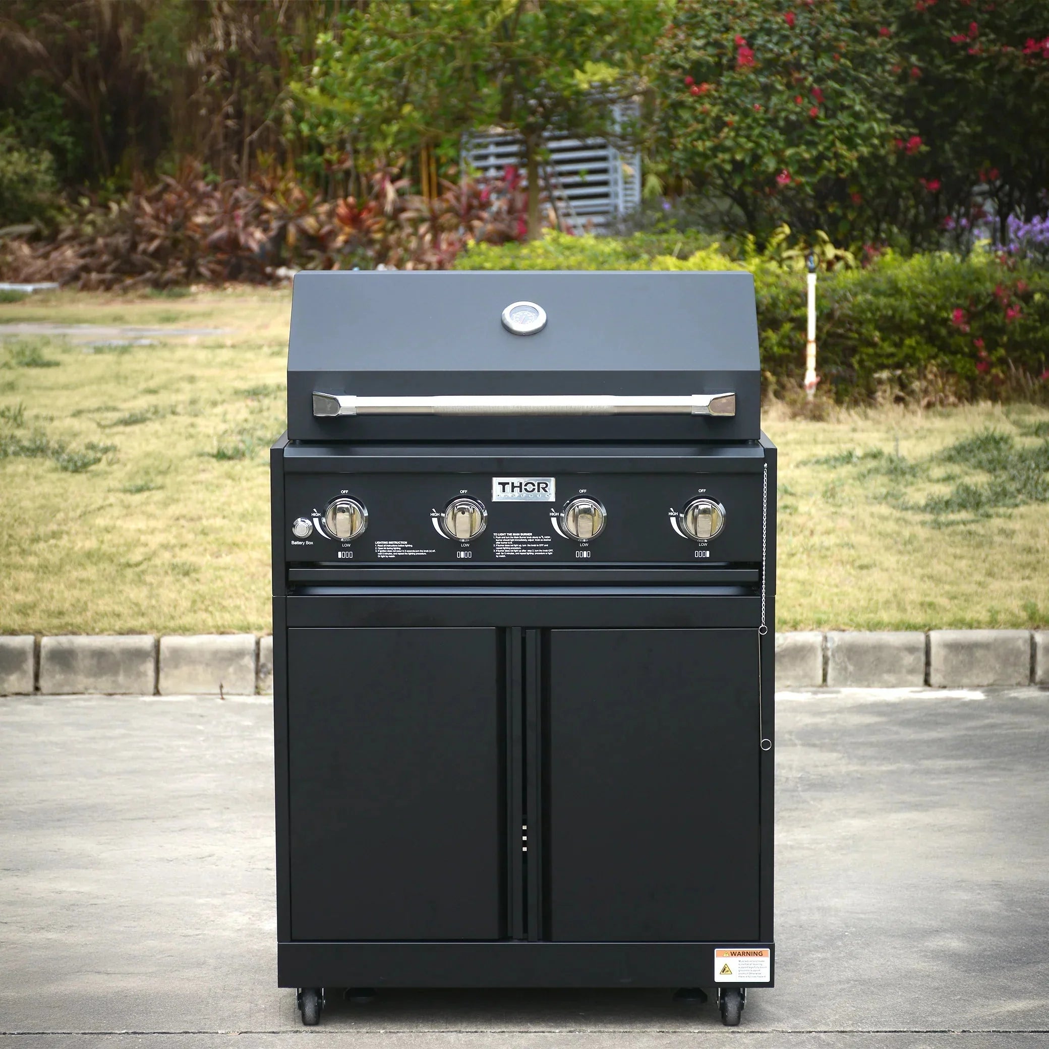 Thor Kitchen 4-Piece Modular Outdoor Kitchen Island with Grill, Sink, and Storage