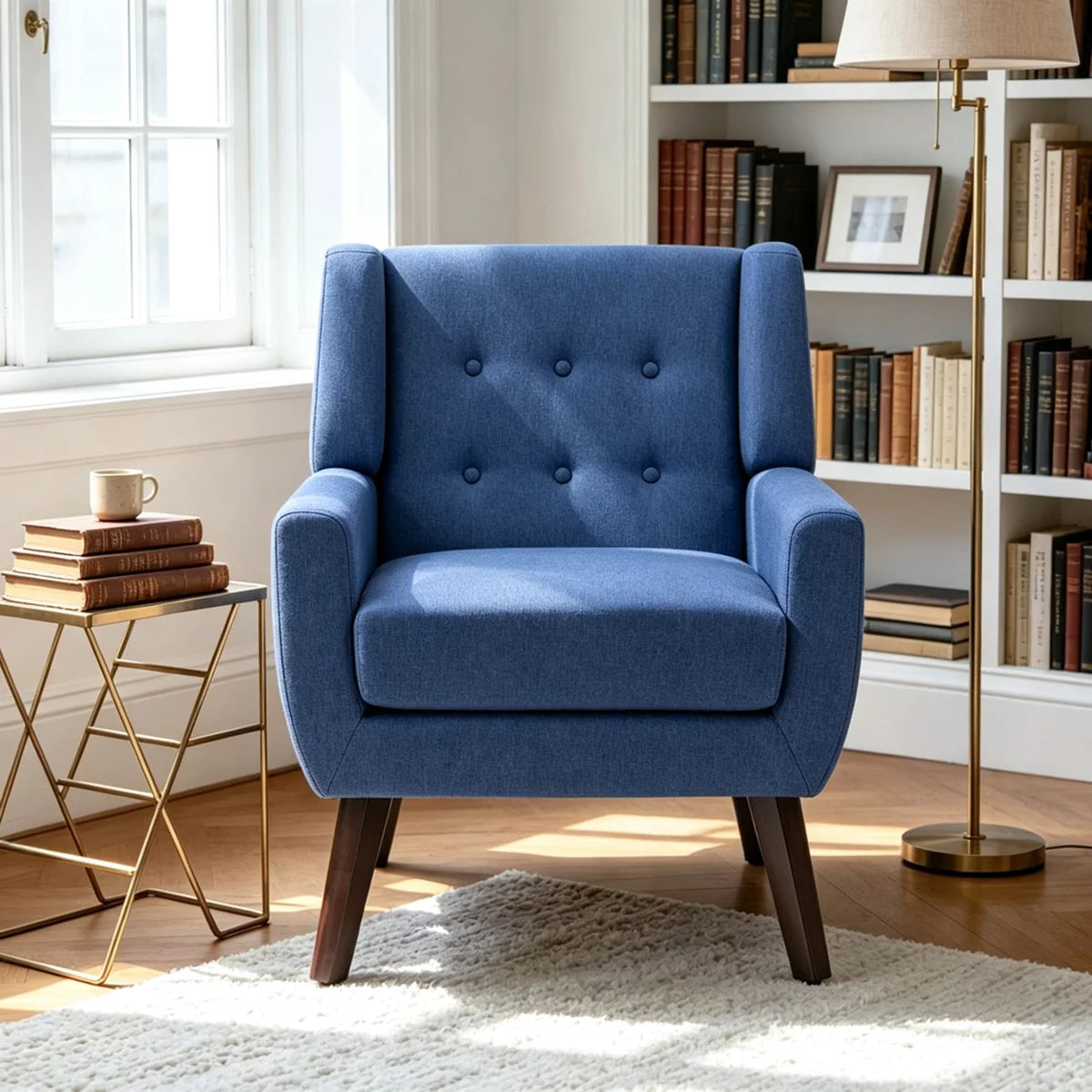 Marcellus Tufted Linen Armchair