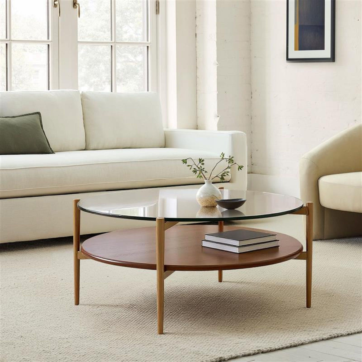 Mid-Century Art Display Round Coffee Table