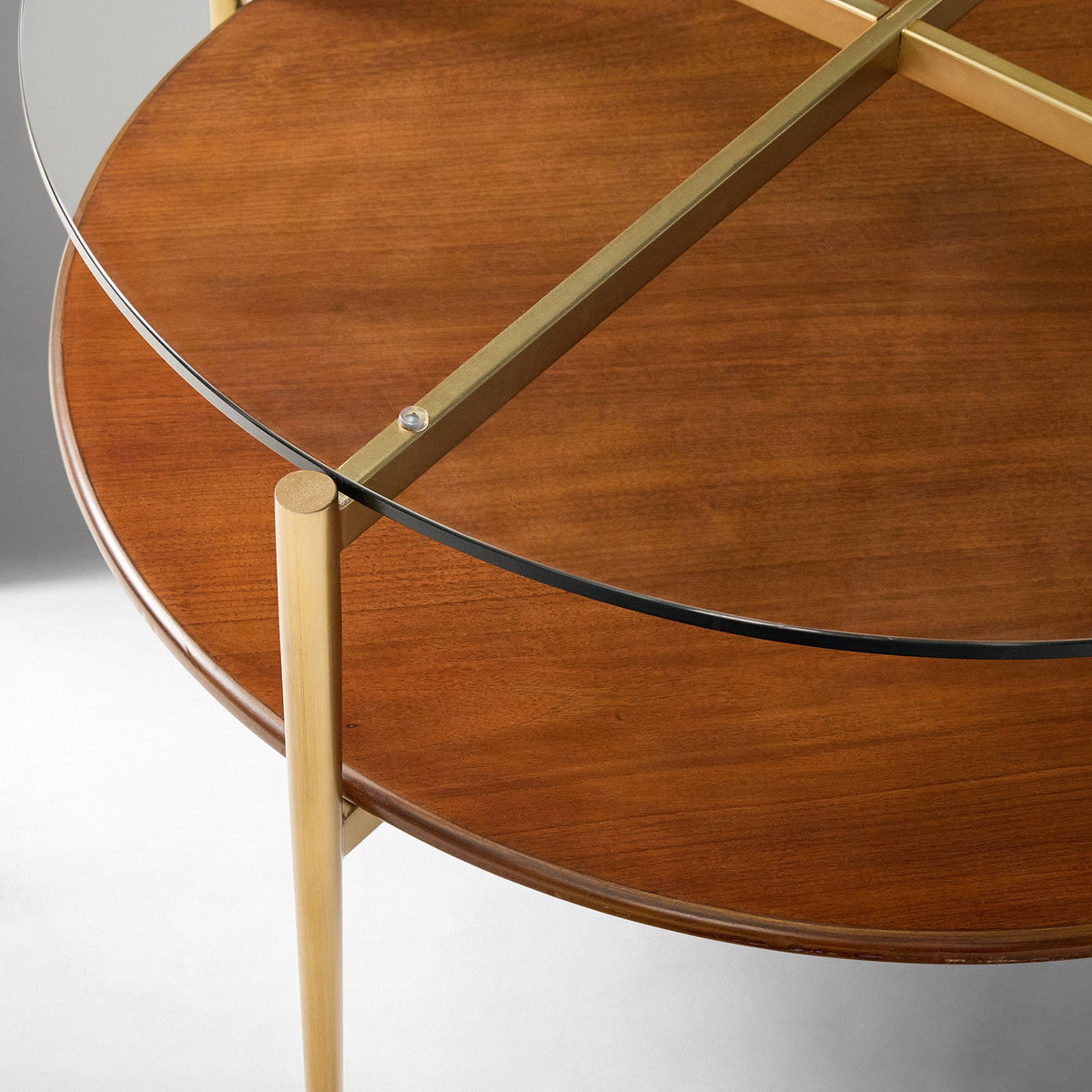 Mid-Century Art Display Round Coffee Table