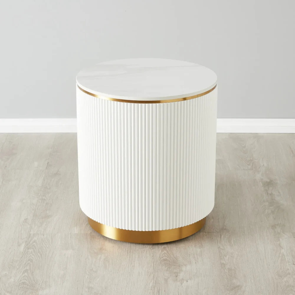 Medonna White Side Table
