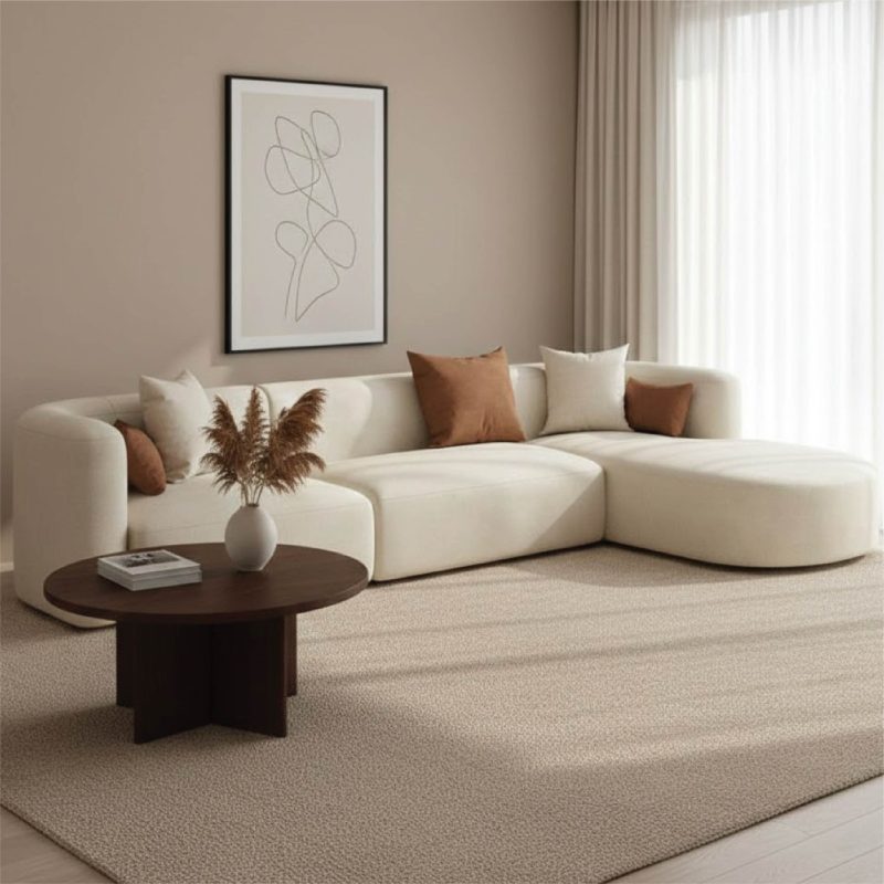 Milano Velvet Chaise Sectional Sofa