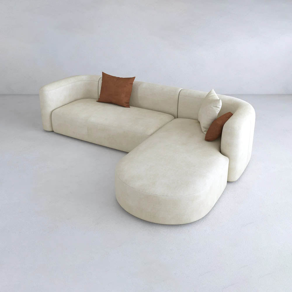 Milano Velvet Chaise Sectional Sofa