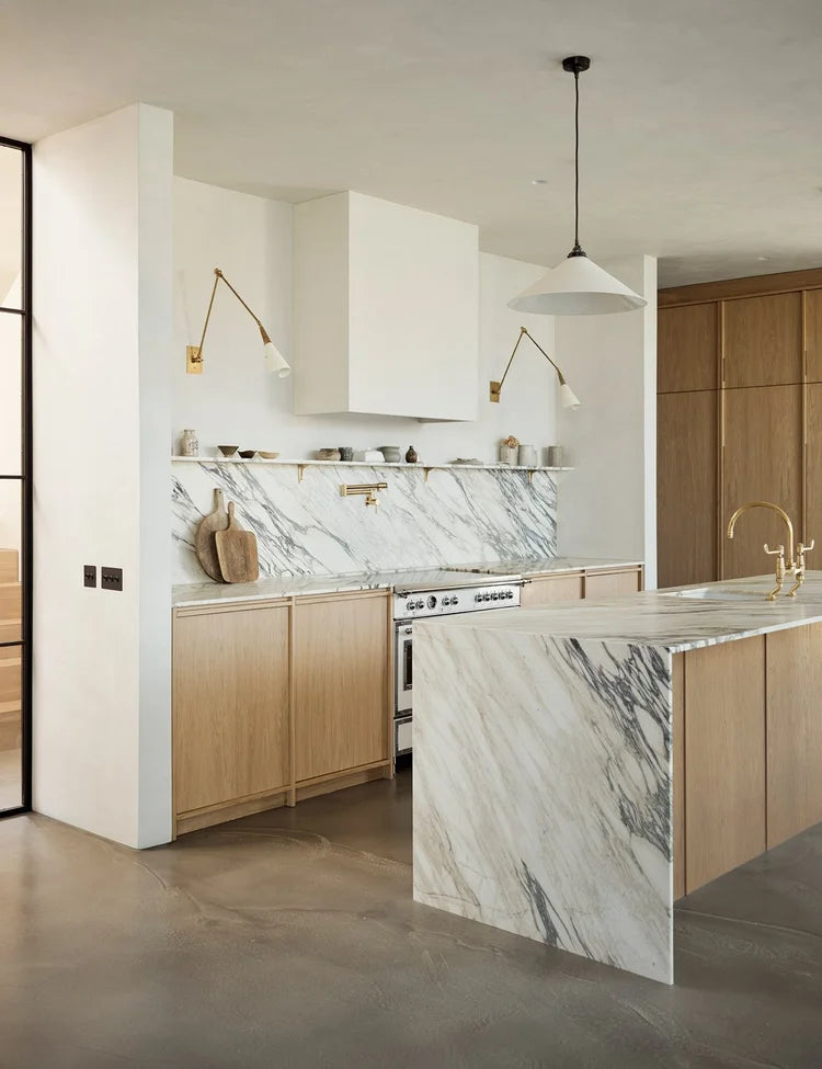 Minimalist Scandi Kitchen with Natural Oak & Calacatta Monet Marble