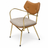 Brass Frame Makeup Vanity Chair with Saddle Leather & Fabric Seat