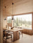 Modern Oak & Limestone  Minimalist Kitchen with Natural Materials