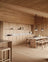 Modern Oak & Limestone  Minimalist Kitchen with Natural Materials