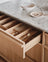Modern Oak & Limestone  Minimalist Kitchen with Natural Materials