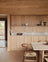 Modern Oak & Limestone  Minimalist Kitchen with Natural Materials
