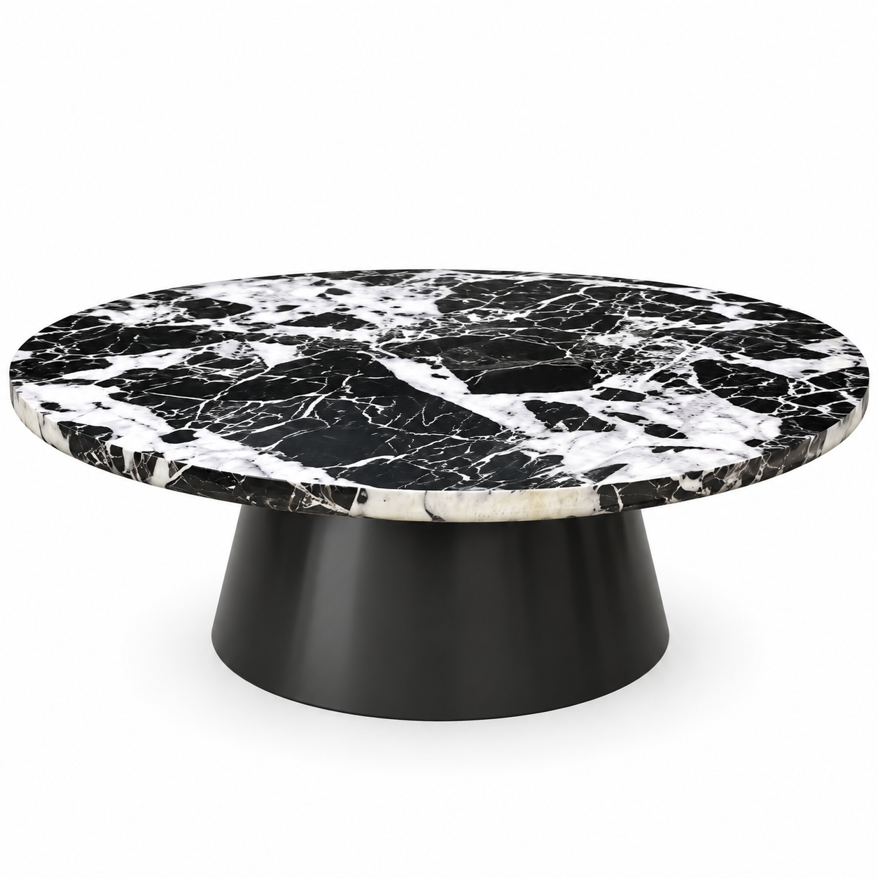 Black Marble Nesting Coffee Table Set (Set of 2)