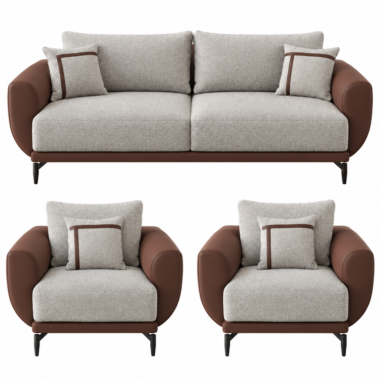 Modern Dual-Tone 5-Seater Sofa Set (3+1+1)
