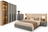 Modern Luxury 5-Piece Bedroom Set with LED Glass Wardrobe & Shoe Rack
