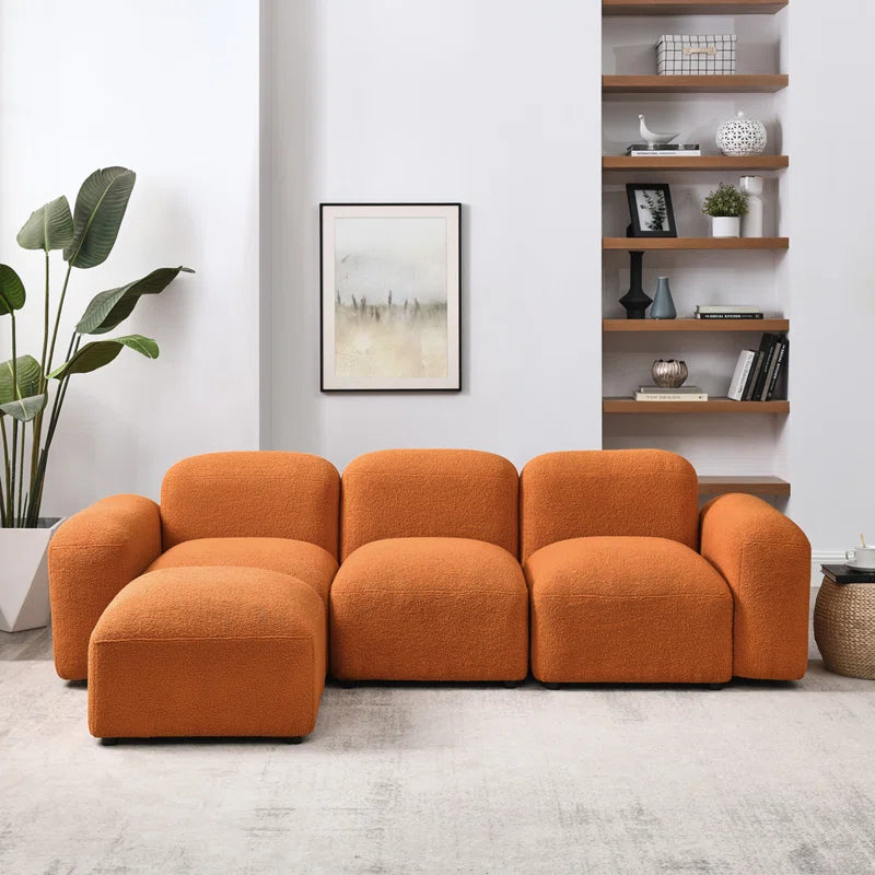 Modular Sectional Sofa with Loop Yarn Fabric