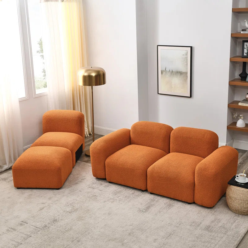 Modular Sectional Sofa with Loop Yarn Fabric