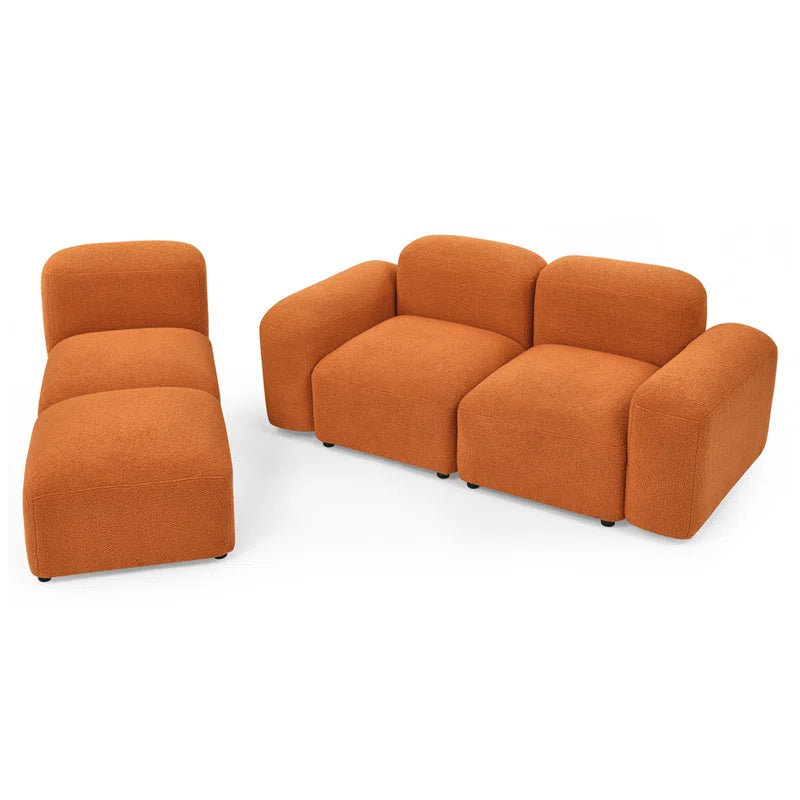 Modular Sectional Sofa with Loop Yarn Fabric