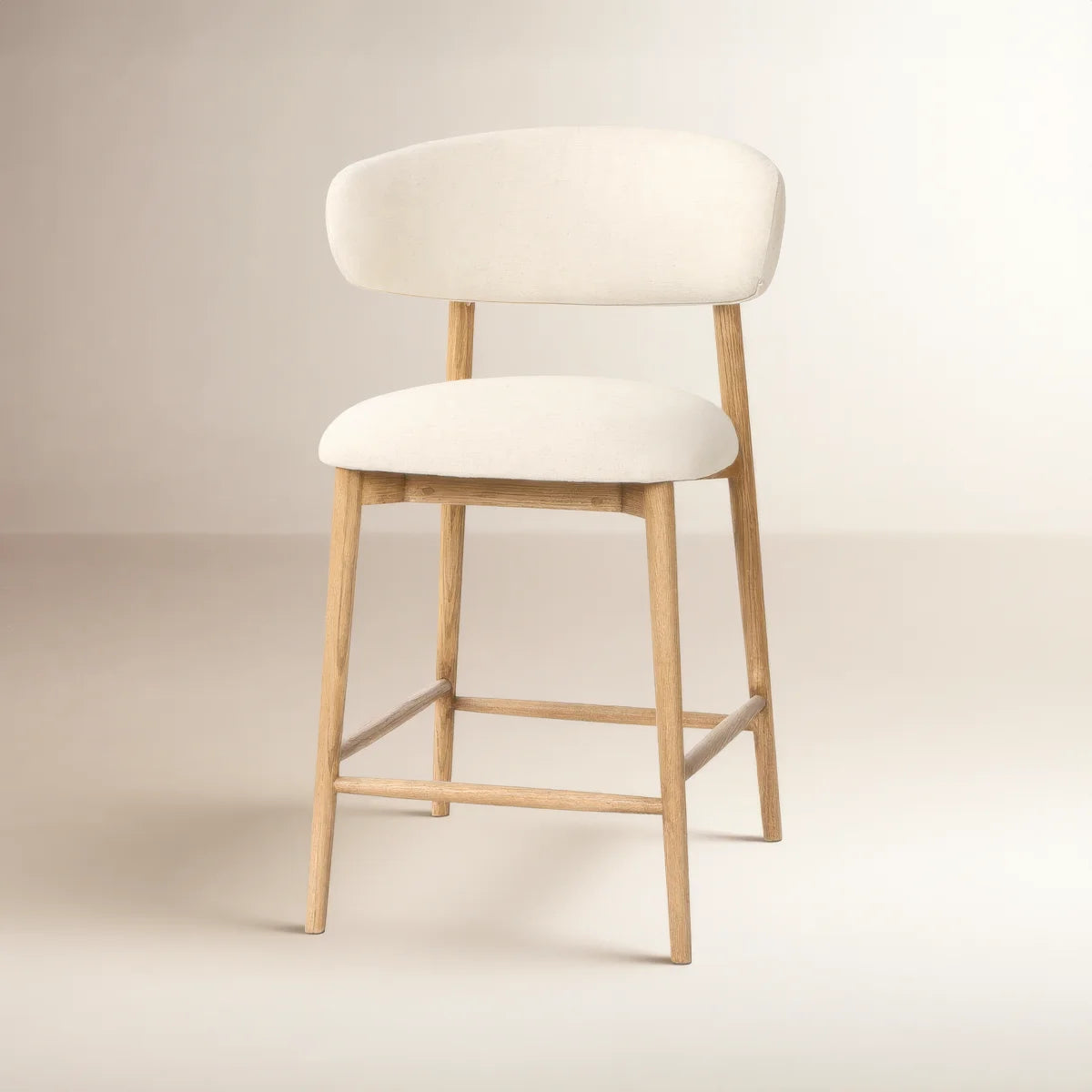 Merlin Upholstered Counter Stool with Solid Wood Frame