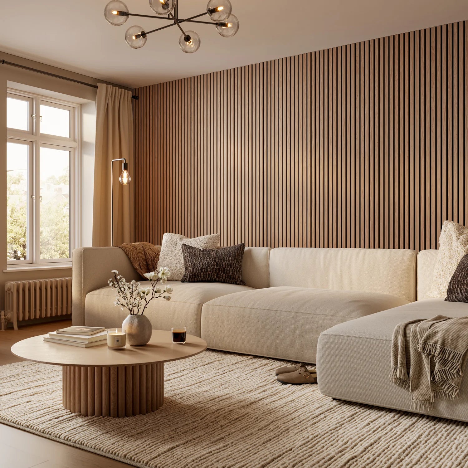 Natural Oak Slatted Wall Panel
