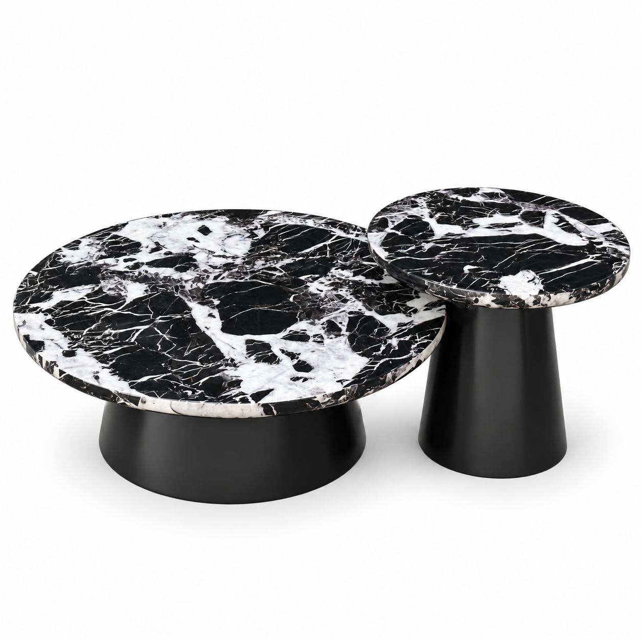 Black Marble Nesting Coffee Table Set (Set of 2) – Pan Gulf Furniture Co.