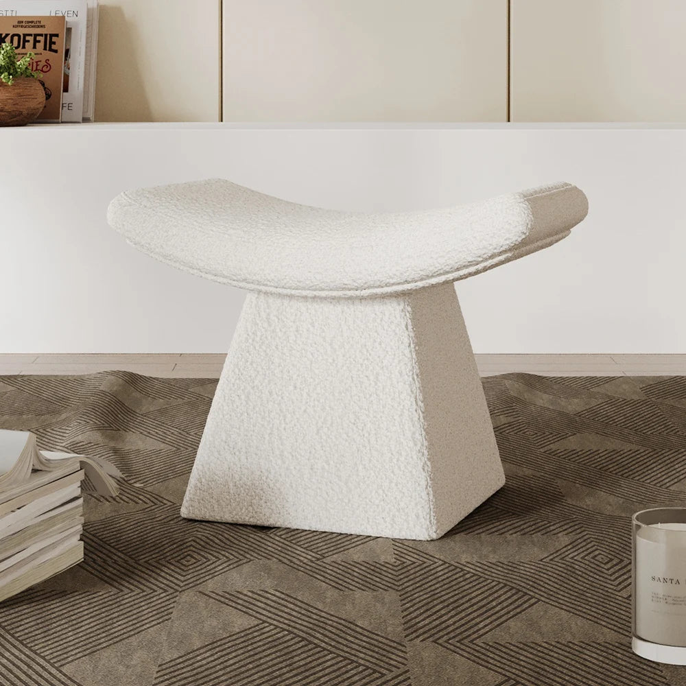 Nola Boucle Curve Footstool