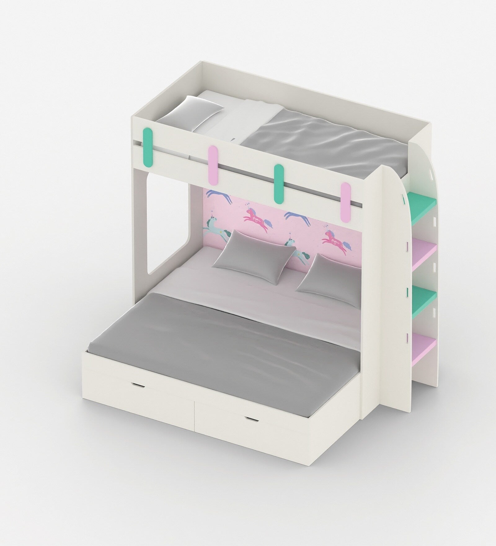 NovaNest Bunk Bed with Slide & Storage