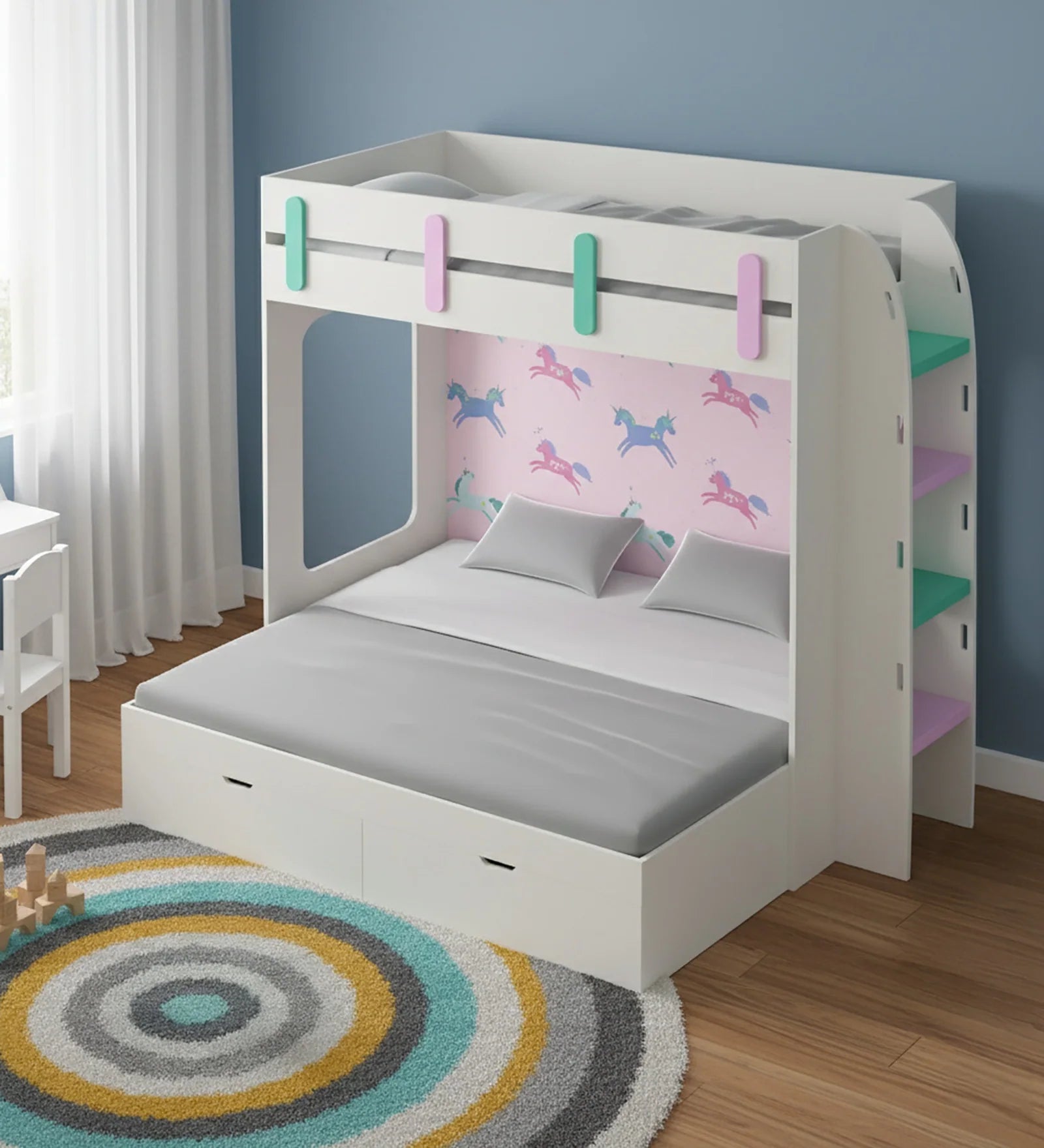 NovaNest Bunk Bed with Slide & Storage