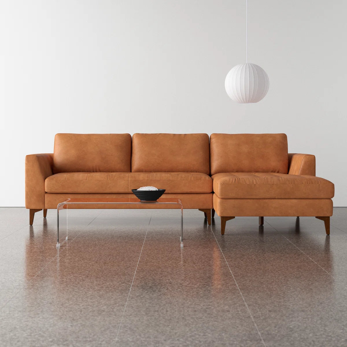 Novara -Grain Artificial Leather Sectional Sofa