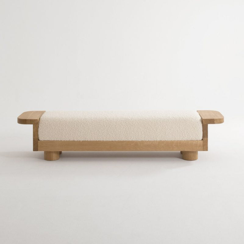 Oak & Fabric Bench