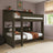 Olivea Dark Olive Wooden Bunk Bed with Storage