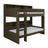 Olivea Dark Olive Wooden Bunk Bed with Storage
