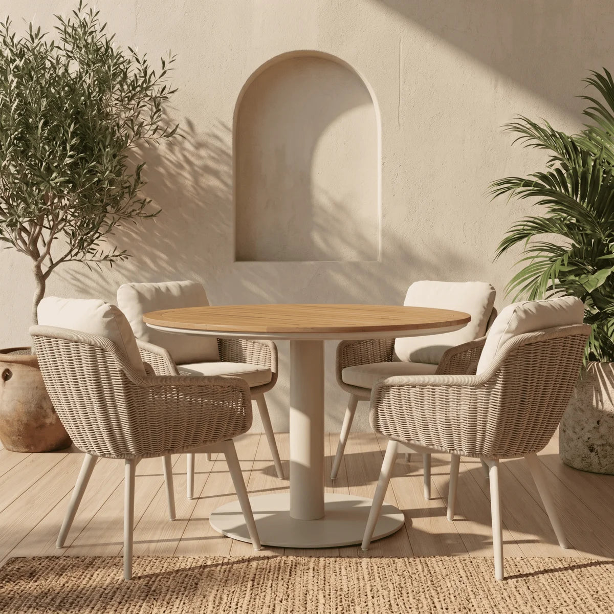 Teak Neo Round  Dining Table