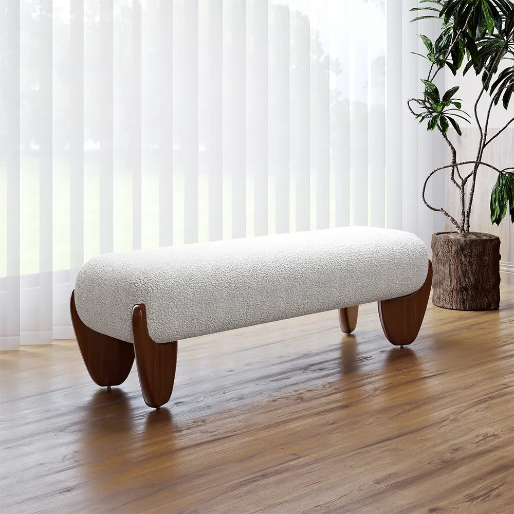 Ottoman with Wooden Legs