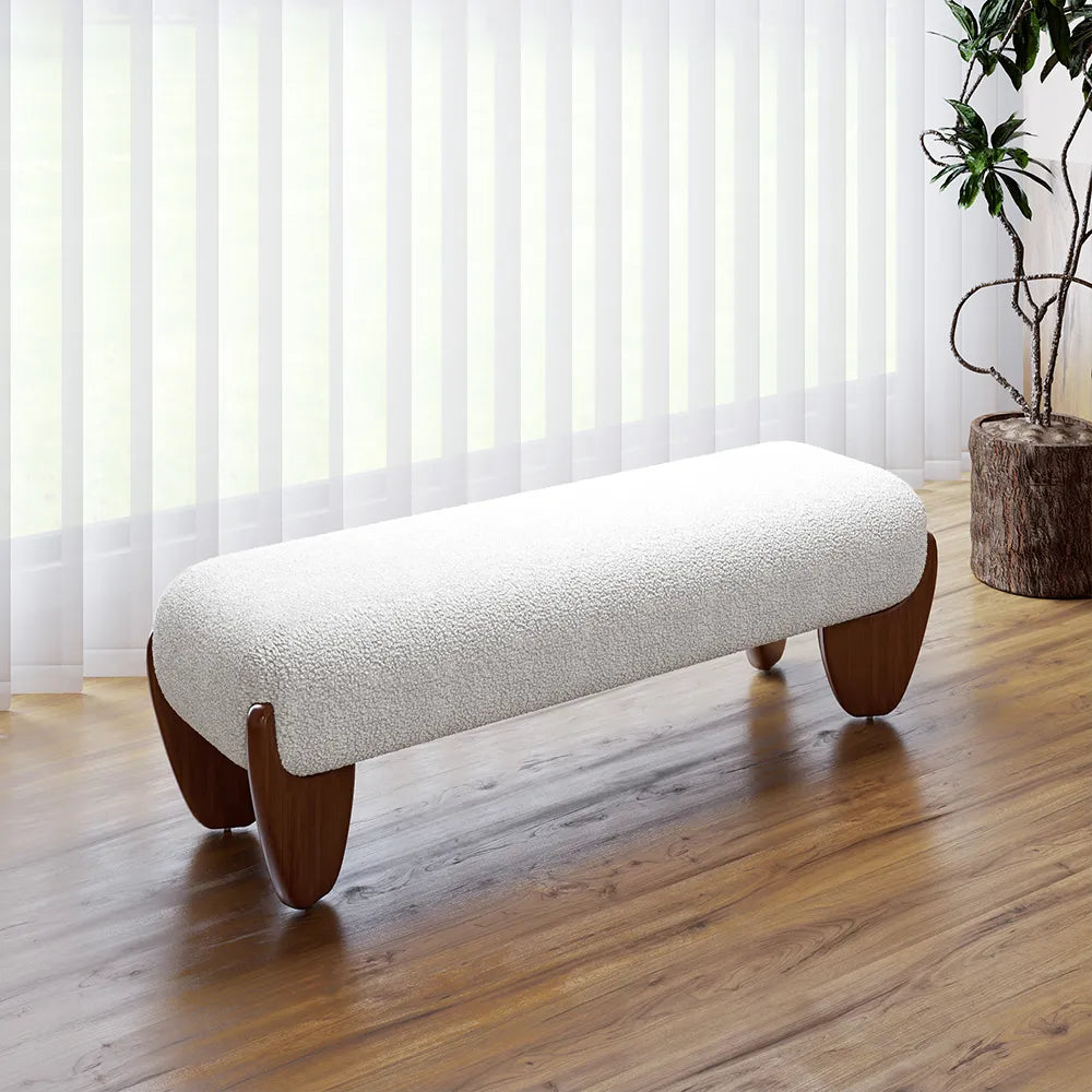 Ottoman with Wooden Legs