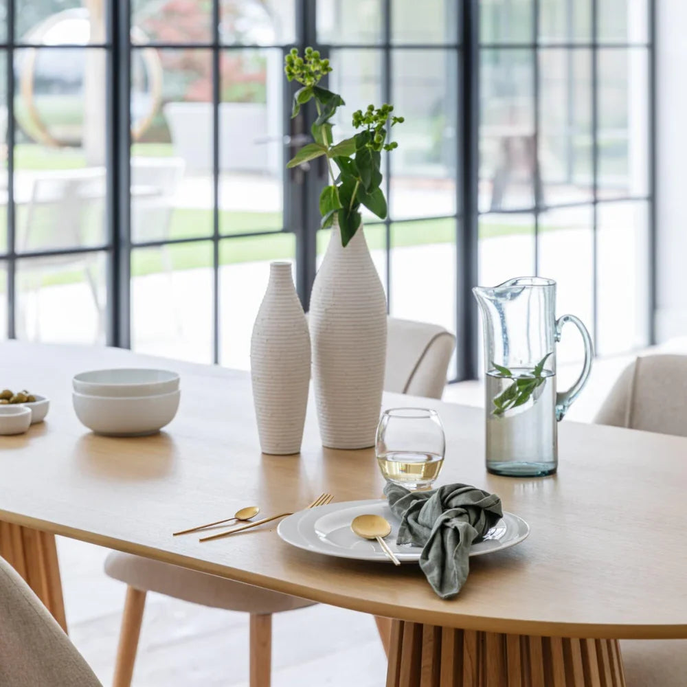 Willow Pale Oak Oval Dining Table