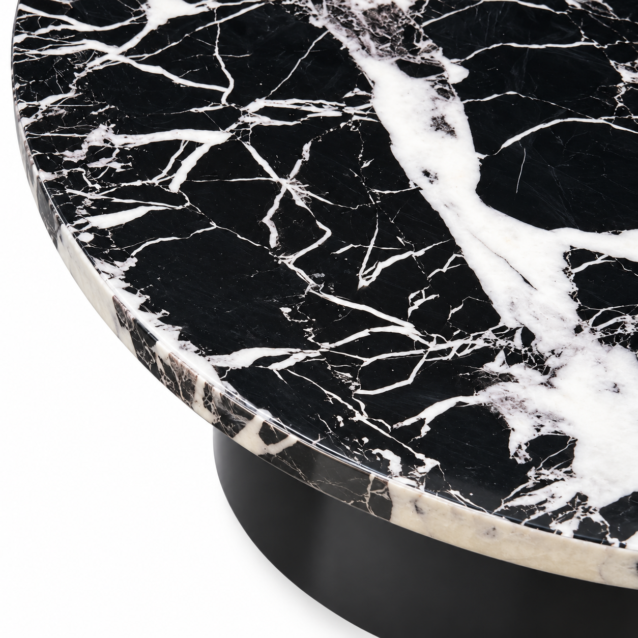 Black Marble Nesting Coffee Table Set (Set of 2)