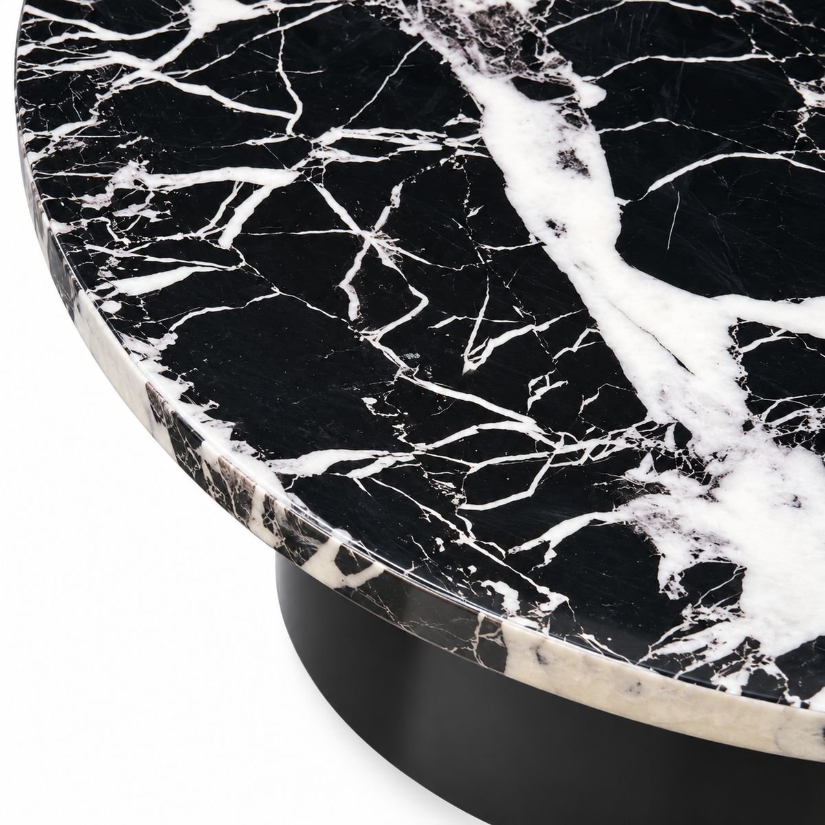 Black Marble Nesting Coffee Table Set (Set of 2)