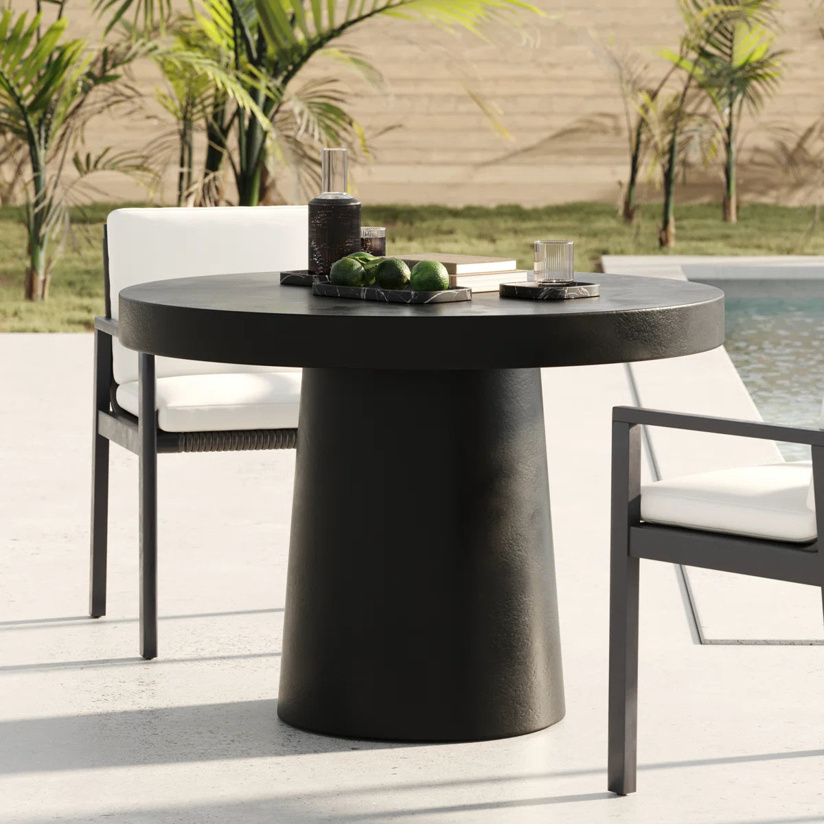 Black Rounded Dining Table