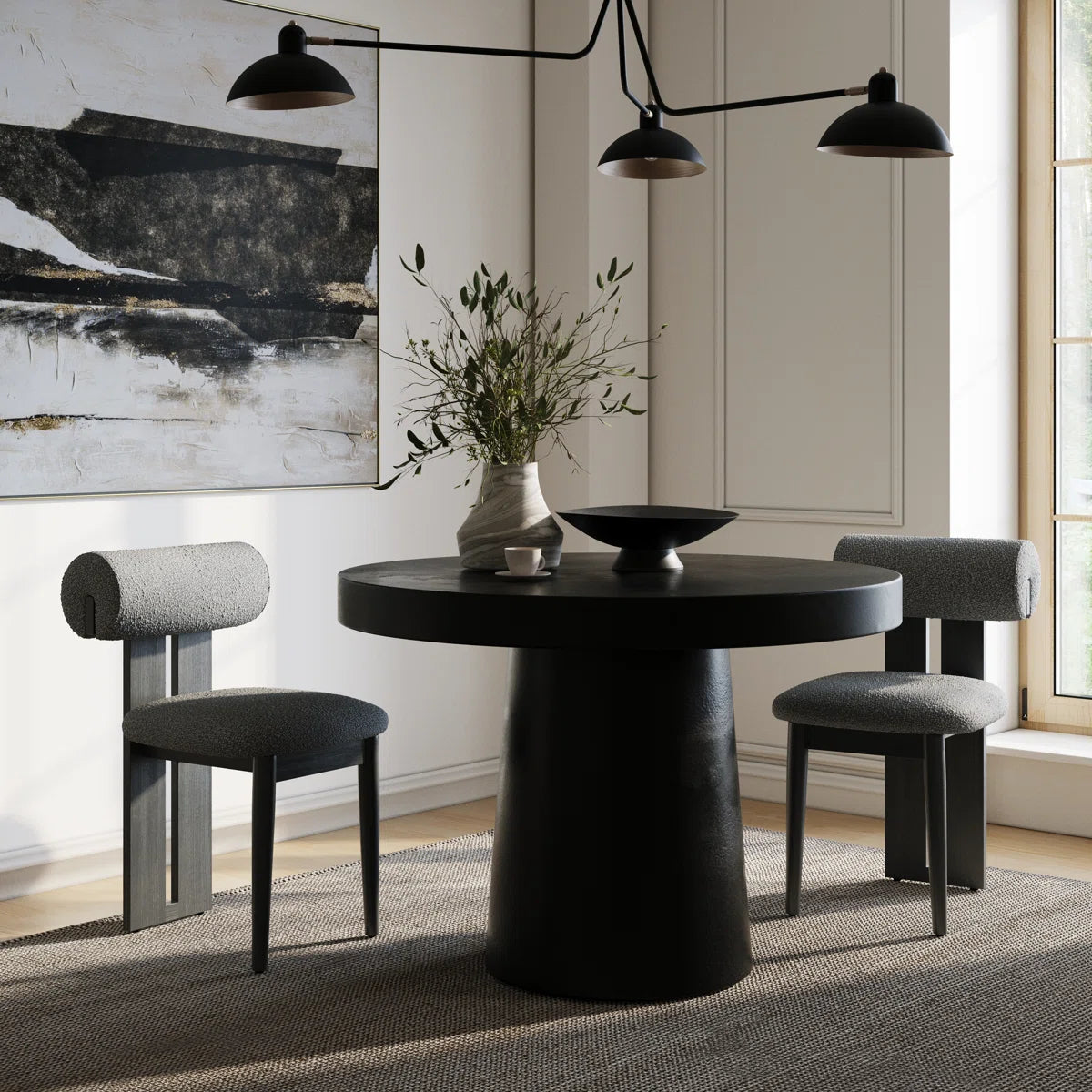 Black Rounded Dining Table