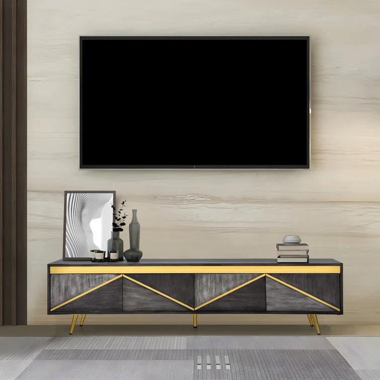 Push-to-Open TV Stand