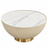 Fluted Bowl Coffee Table with White Marble Top & Brass Base