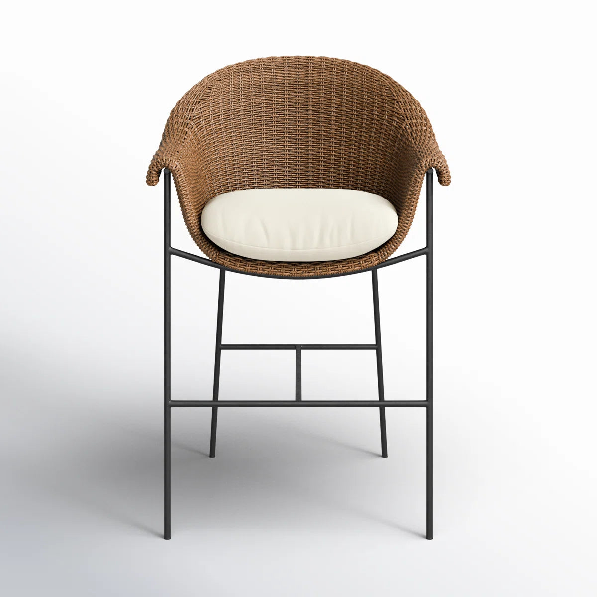 Polyethylene (PE) Wicker Outdoor Bar Stool with Cushion