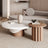 Round Wood Coffee Table Set