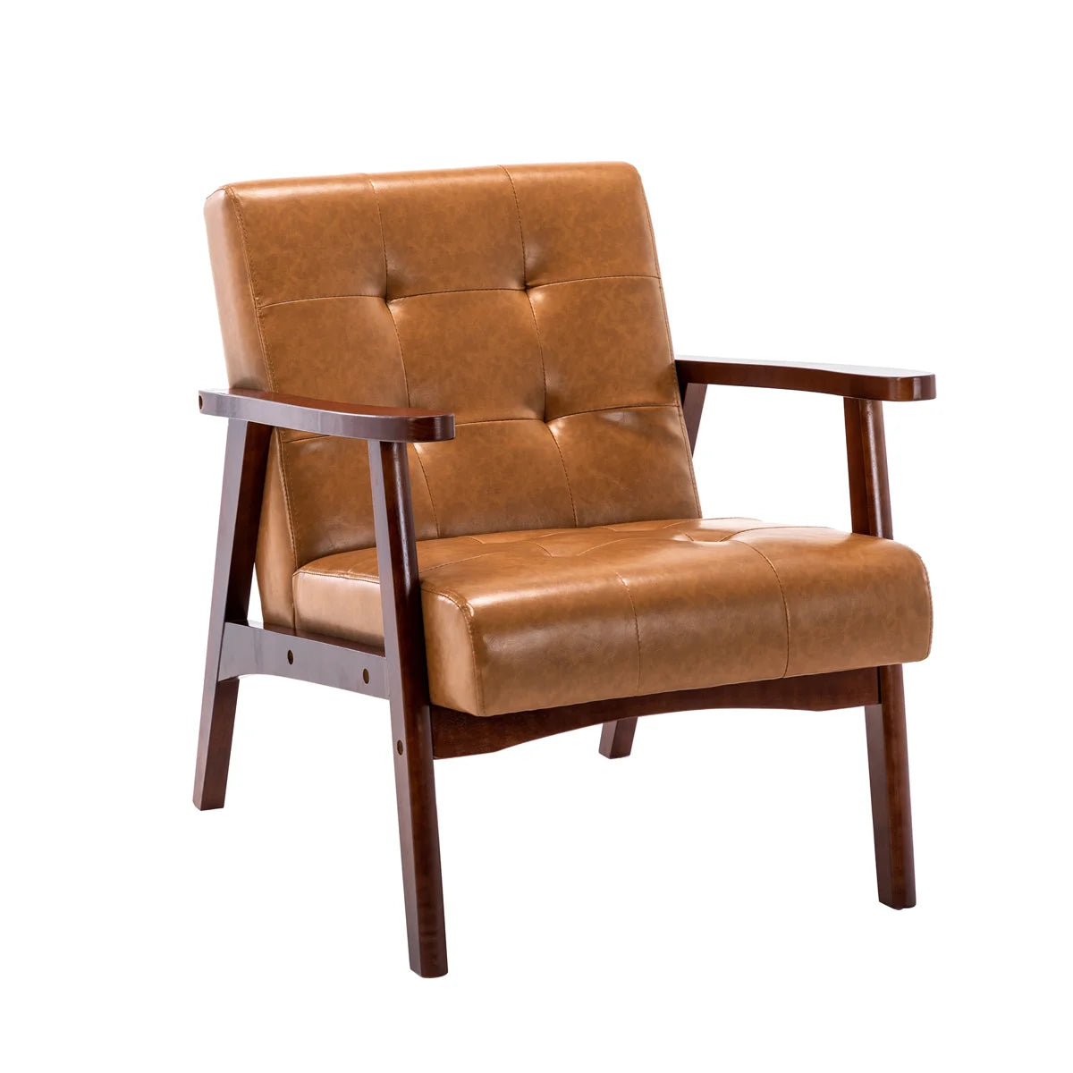 Rowan Tufted Faux Leather Armchair