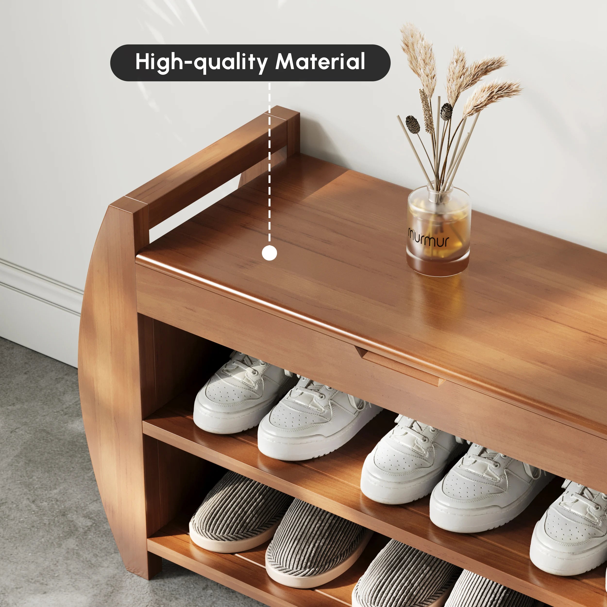 Rustic Flip-Top Shoe Rack Bench