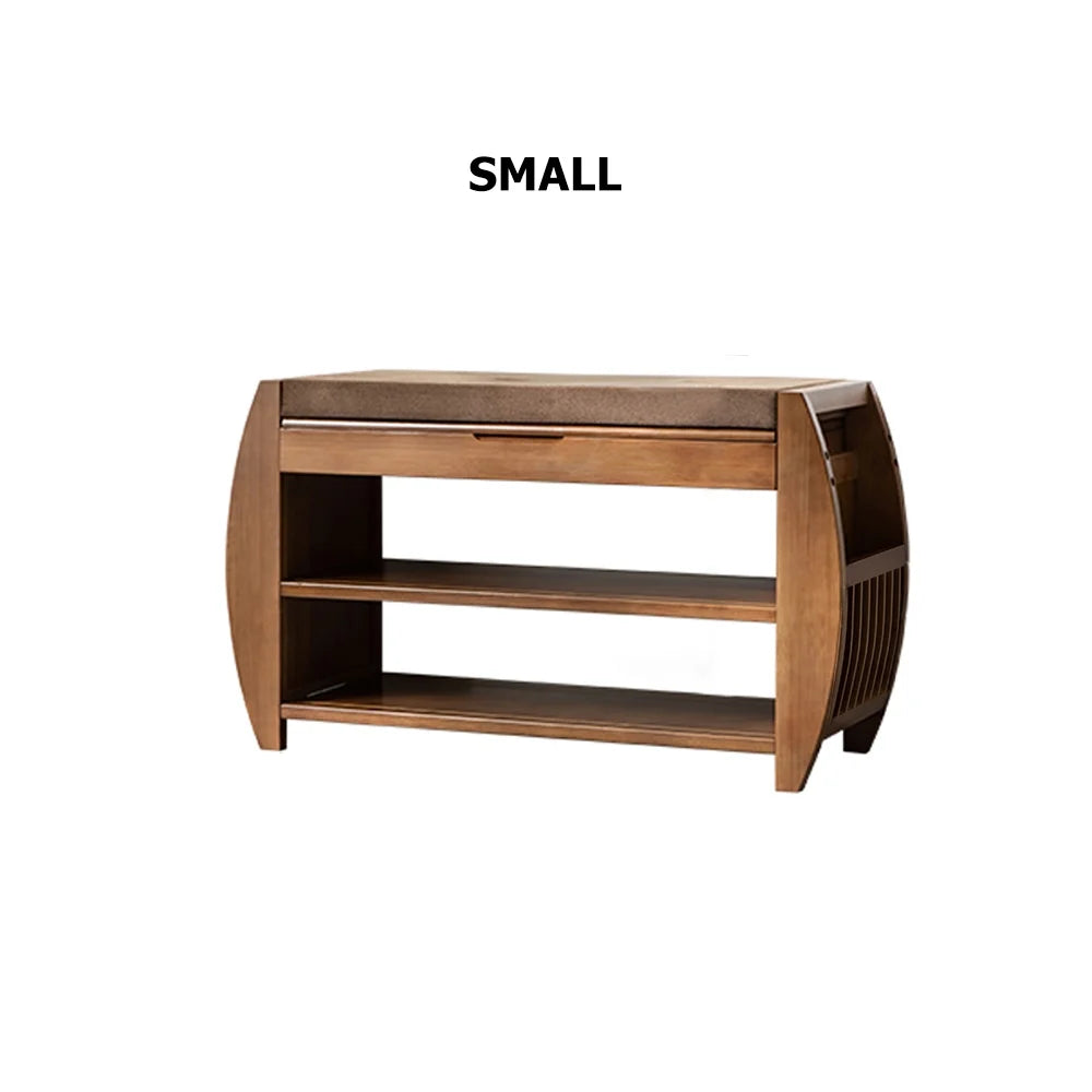 Rustic Flip-Top Shoe Rack Bench
