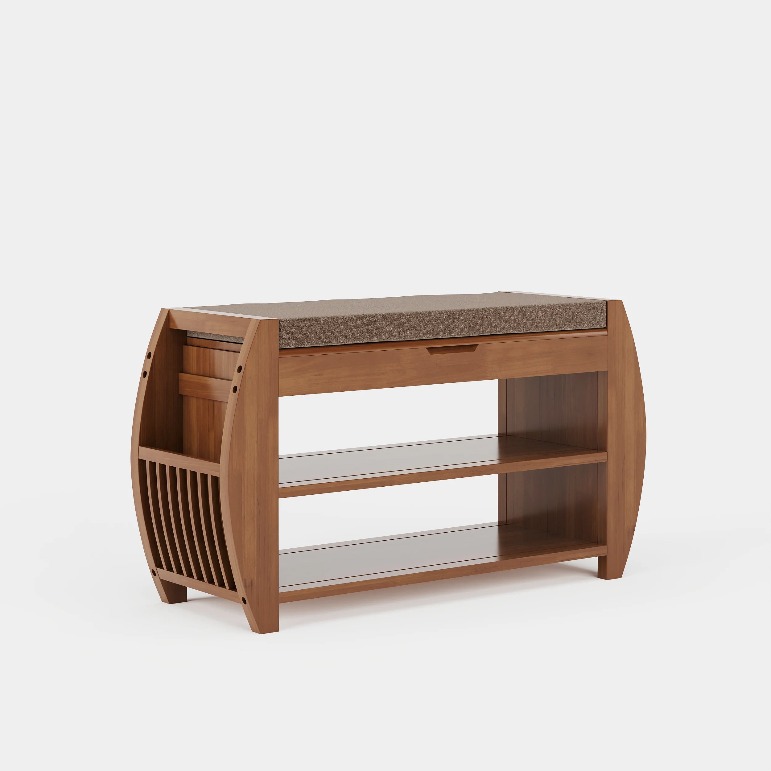 Rustic Flip-Top Shoe Rack Bench