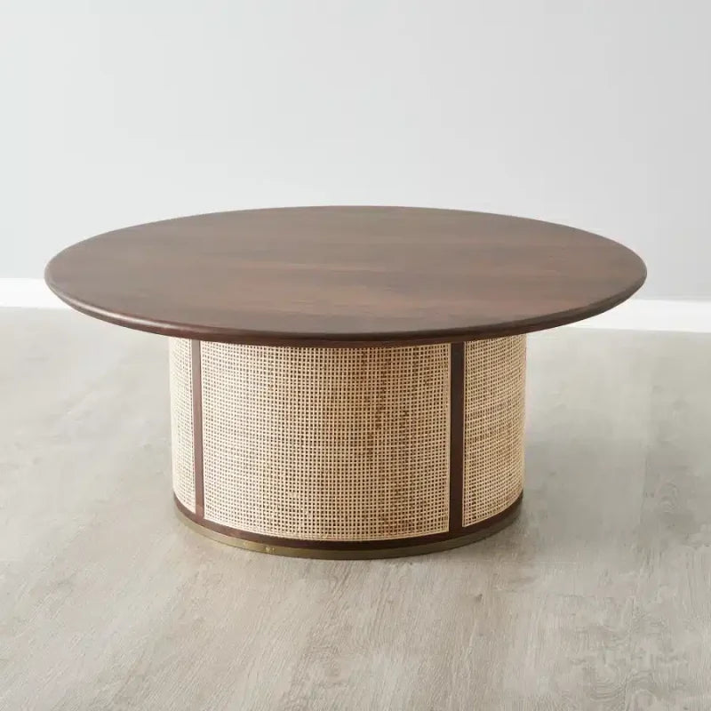 Saphire Brown Wood Round Coffee Table