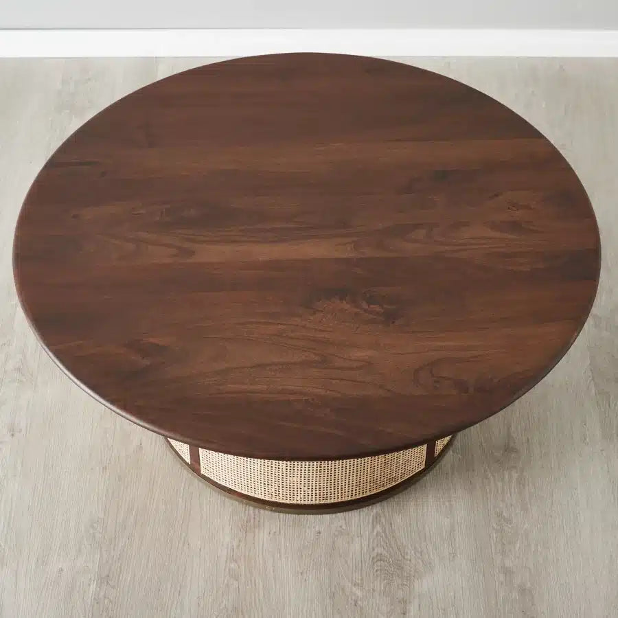 Saphire Brown Wood Round Coffee Table