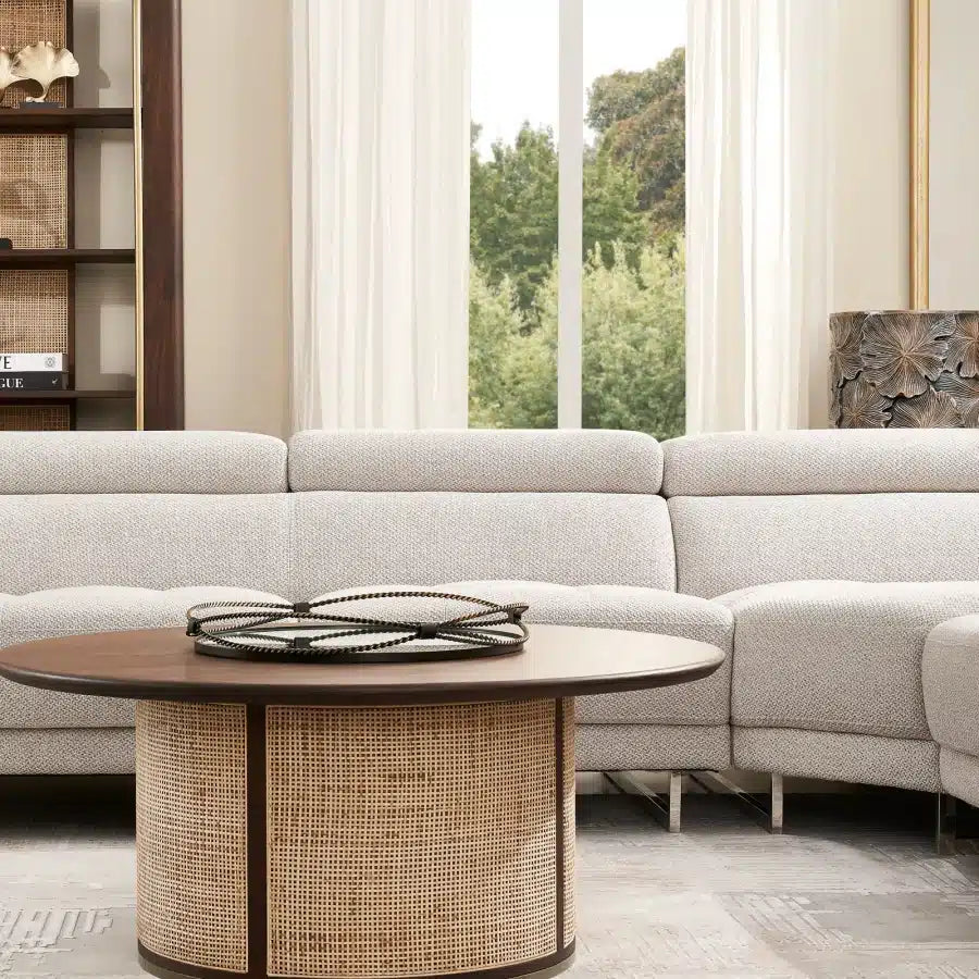 Saphire Brown Wood Round Coffee Table