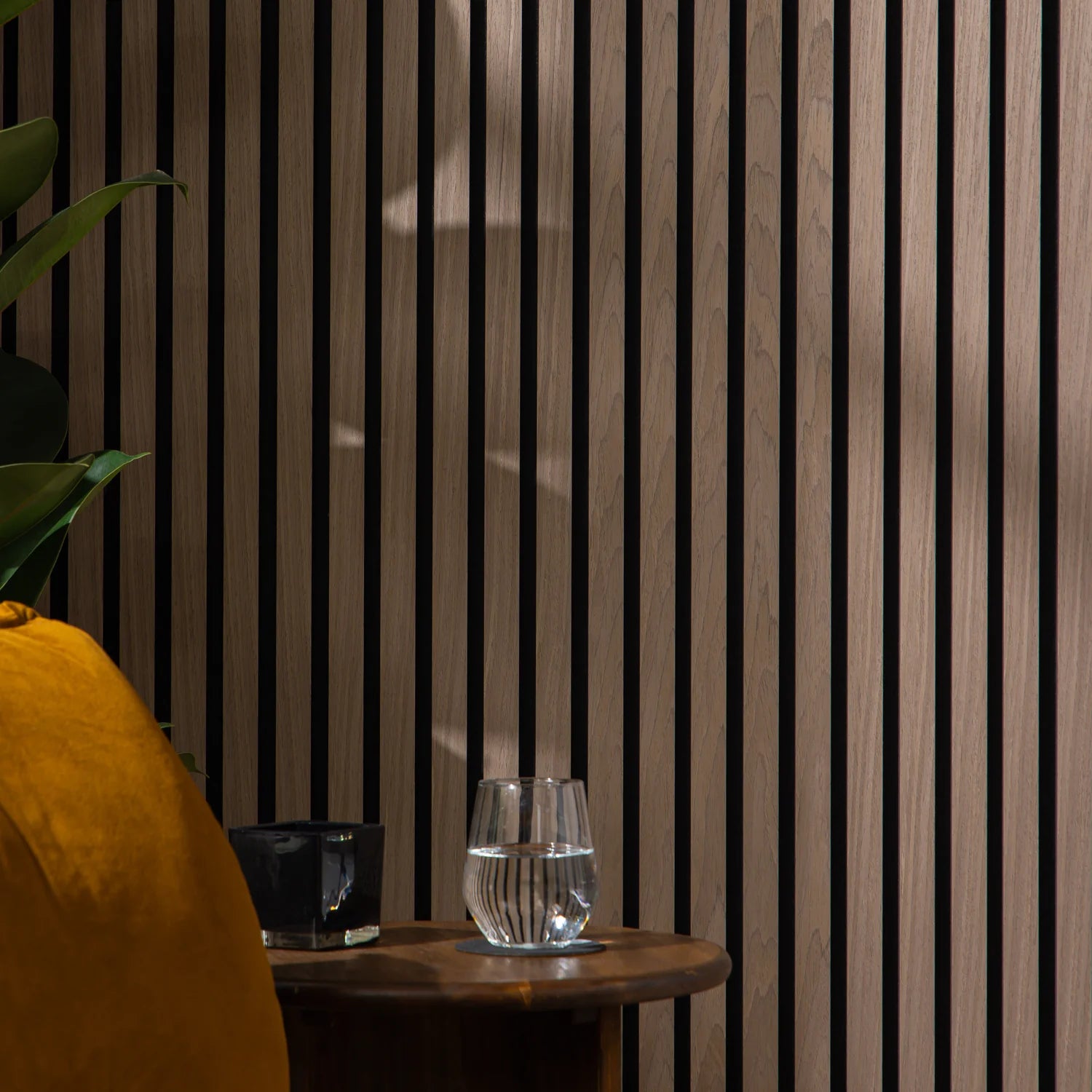 Walnut Slatted Wall Panel