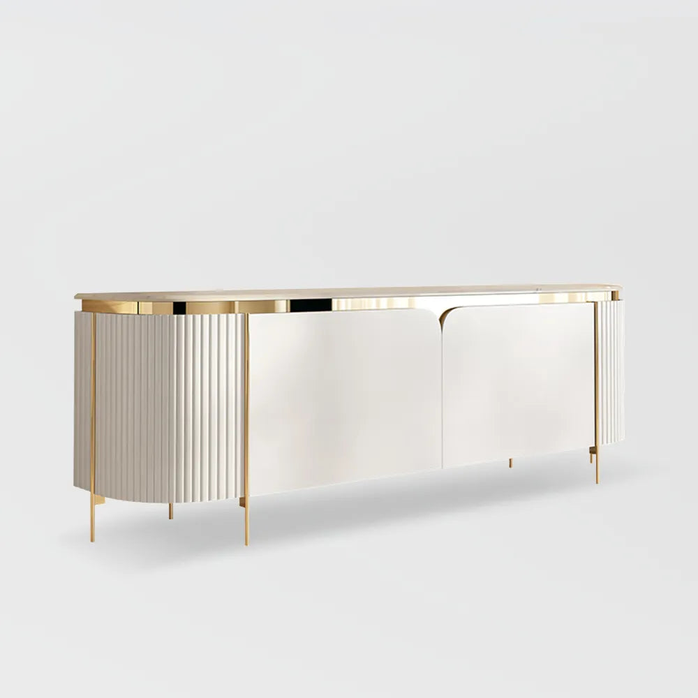 Milkyer TV Stand with Artificial Marble Top